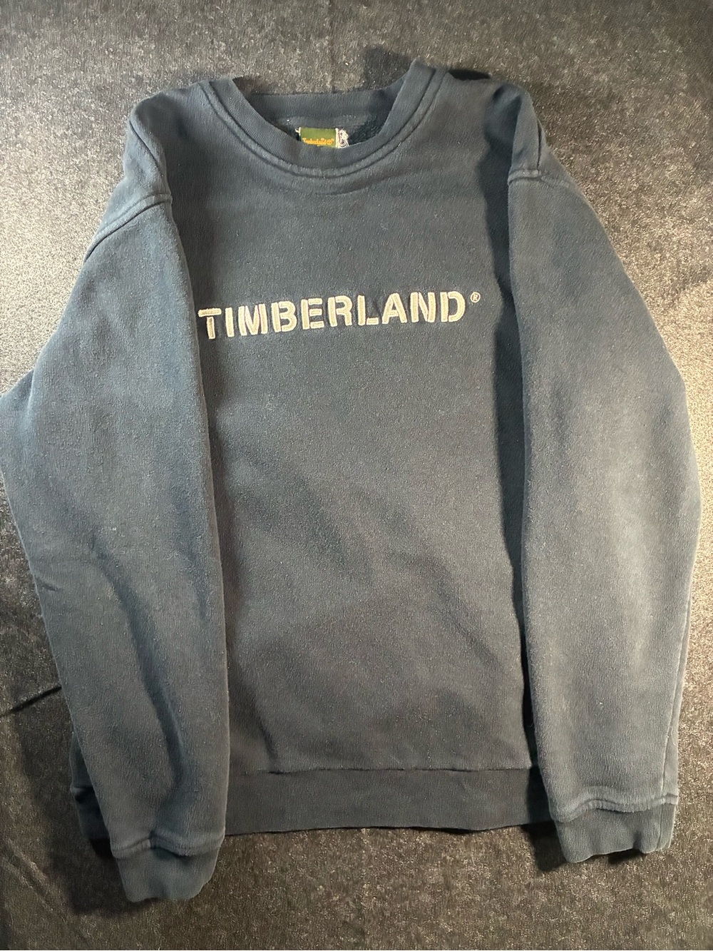 Vintage Timberland Men's Crewneck Sweatshirt in Navy